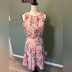 Spring Floral Keyhole Dress